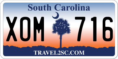 SC license plate XOM716