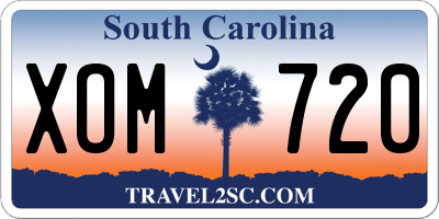 SC license plate XOM720