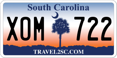 SC license plate XOM722