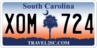 SC license plate XOM724