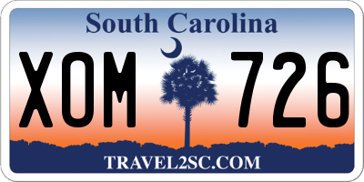 SC license plate XOM726
