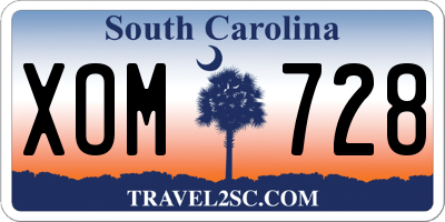 SC license plate XOM728