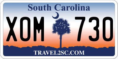 SC license plate XOM730