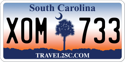 SC license plate XOM733
