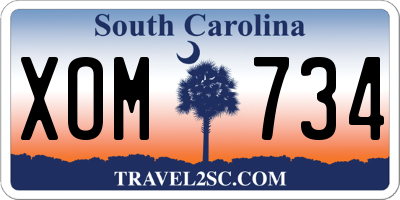 SC license plate XOM734