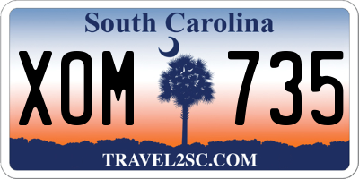 SC license plate XOM735