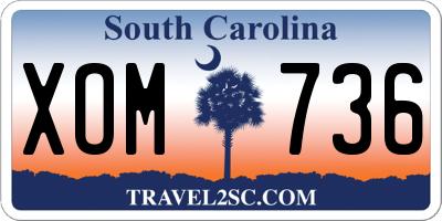 SC license plate XOM736