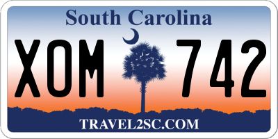 SC license plate XOM742