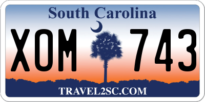SC license plate XOM743