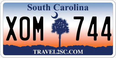 SC license plate XOM744