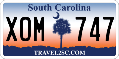 SC license plate XOM747