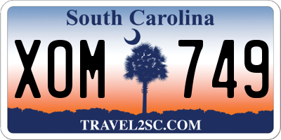 SC license plate XOM749