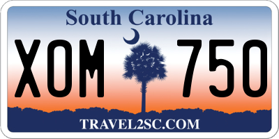 SC license plate XOM750
