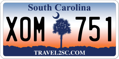 SC license plate XOM751