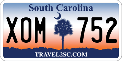 SC license plate XOM752