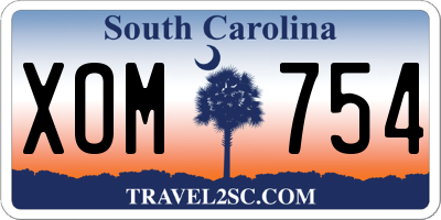SC license plate XOM754