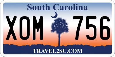 SC license plate XOM756