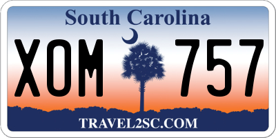 SC license plate XOM757