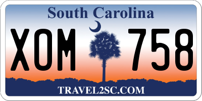 SC license plate XOM758