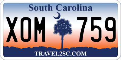 SC license plate XOM759