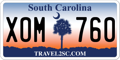 SC license plate XOM760