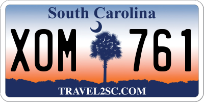SC license plate XOM761