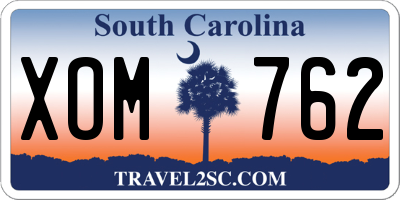 SC license plate XOM762