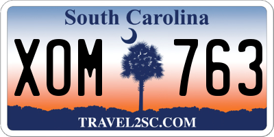 SC license plate XOM763