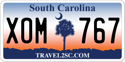 SC license plate XOM767