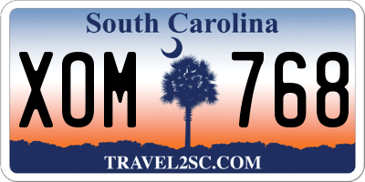 SC license plate XOM768