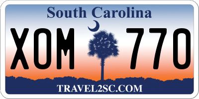 SC license plate XOM770