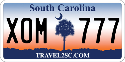 SC license plate XOM777