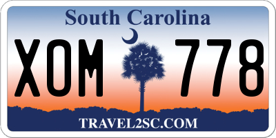 SC license plate XOM778