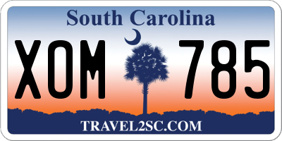 SC license plate XOM785