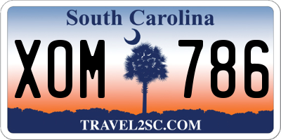 SC license plate XOM786