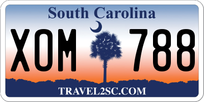 SC license plate XOM788