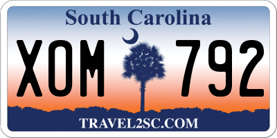 SC license plate XOM792