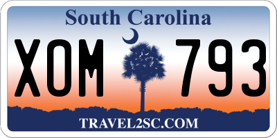 SC license plate XOM793