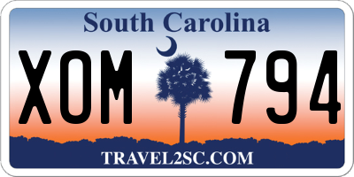 SC license plate XOM794