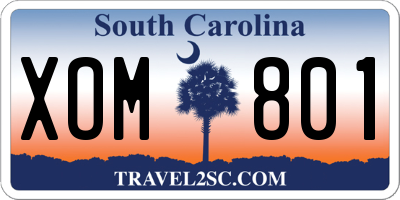SC license plate XOM801