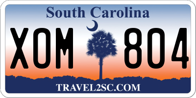SC license plate XOM804