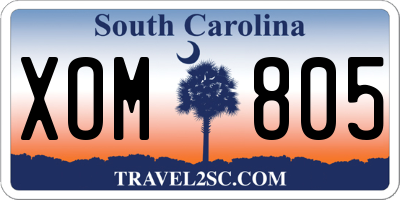 SC license plate XOM805
