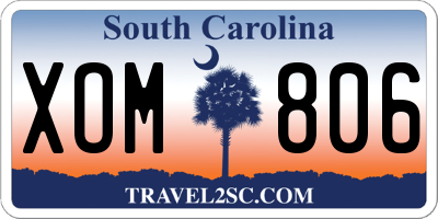 SC license plate XOM806