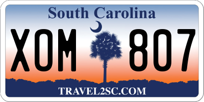 SC license plate XOM807