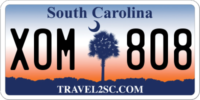 SC license plate XOM808