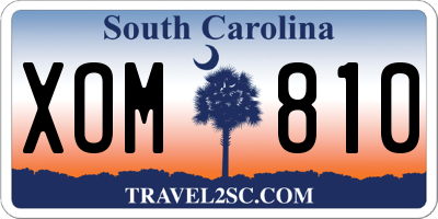 SC license plate XOM810