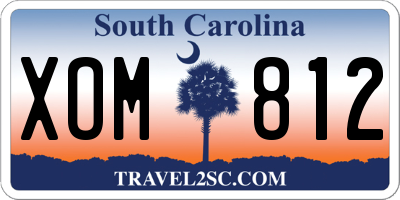 SC license plate XOM812