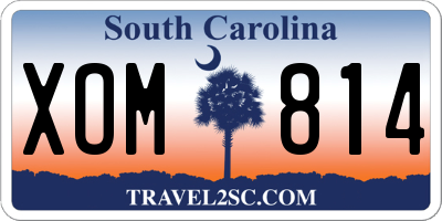 SC license plate XOM814