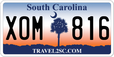 SC license plate XOM816