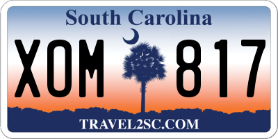 SC license plate XOM817